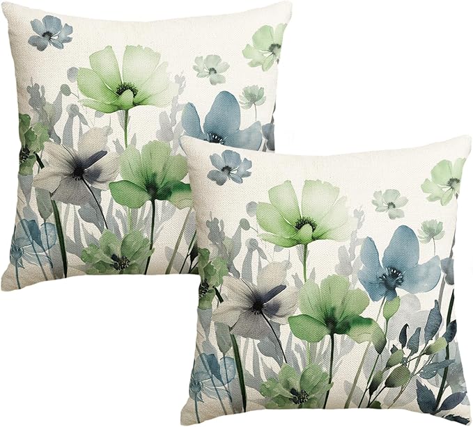 AVOIN colorlife Poppy Flowers Chinoiserie Throw Pillow Covers, 18 x 18 Inch by AVOINcolorlife