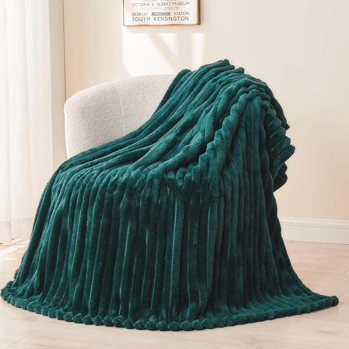 NEWCOSPLAY Super Soft Queen Blanket Dark Teal Premium Silky Flannel Fleece 3D - Image 9