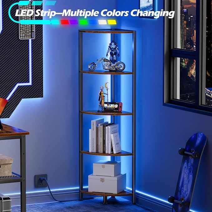 Furnulem 5 Tier Corner Shelf - Image 4