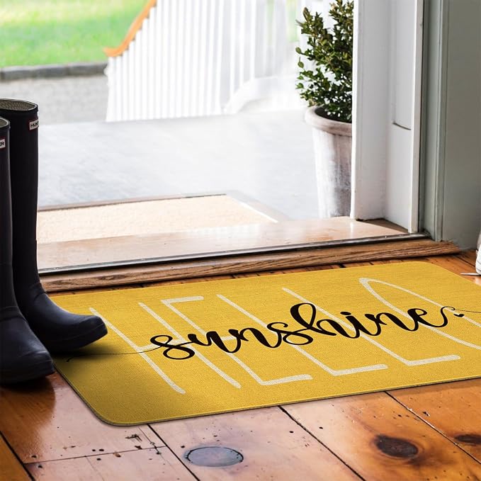 Spring Summer Door Mat, Entryway Front Porch Farmhouse Spring Welcome Door Mat - Image 5