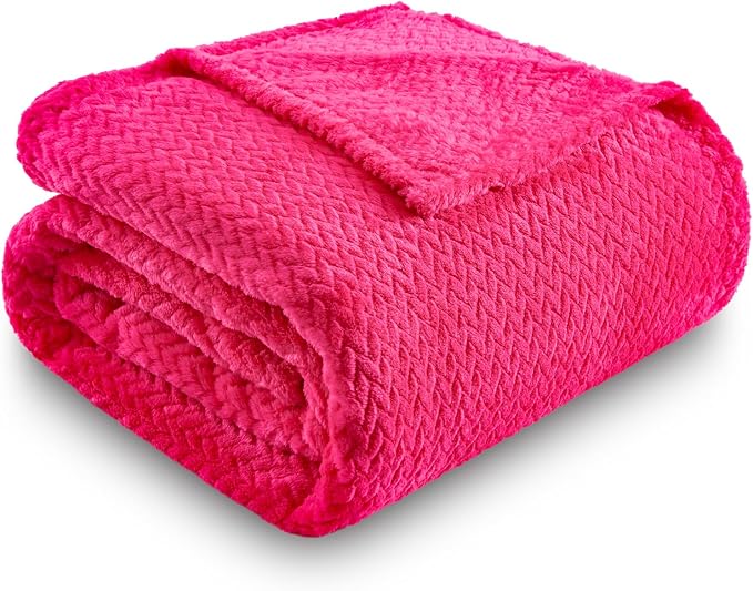 NEWCOSPLAY Super Soft Throw Blanket Dark Rose Red Premium Silky Flannel Fleece - Image 9