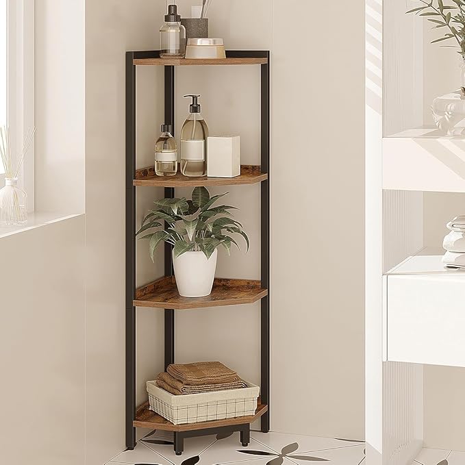 Hzuaneri Corner Shelf Stand, Corner Bookshelf, Storage Standing Shelf Unit by Hzuaneri
