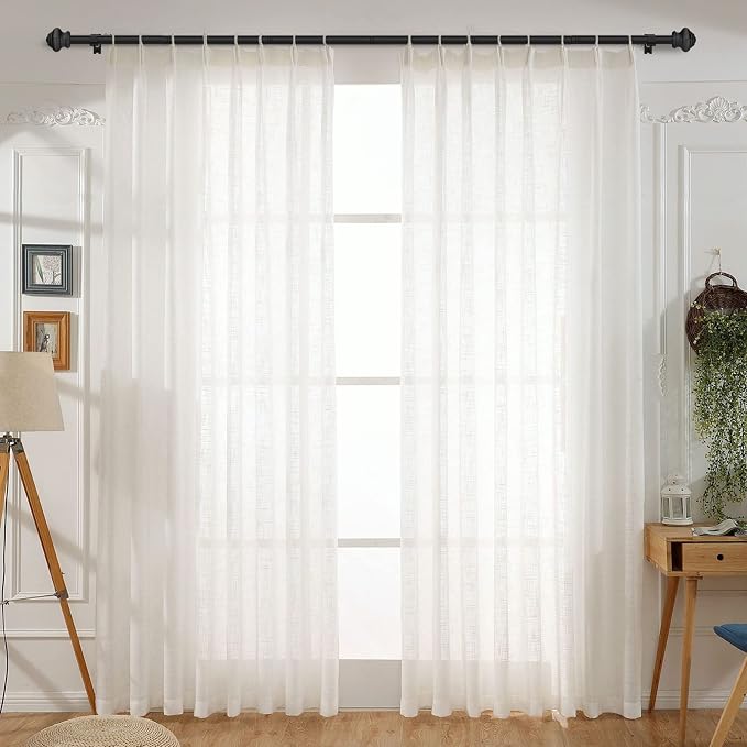 Curtain Rods for Windows 2 Pack 36-48 inch, 5/8 inch Matte Black Curtain Rod - Image 8