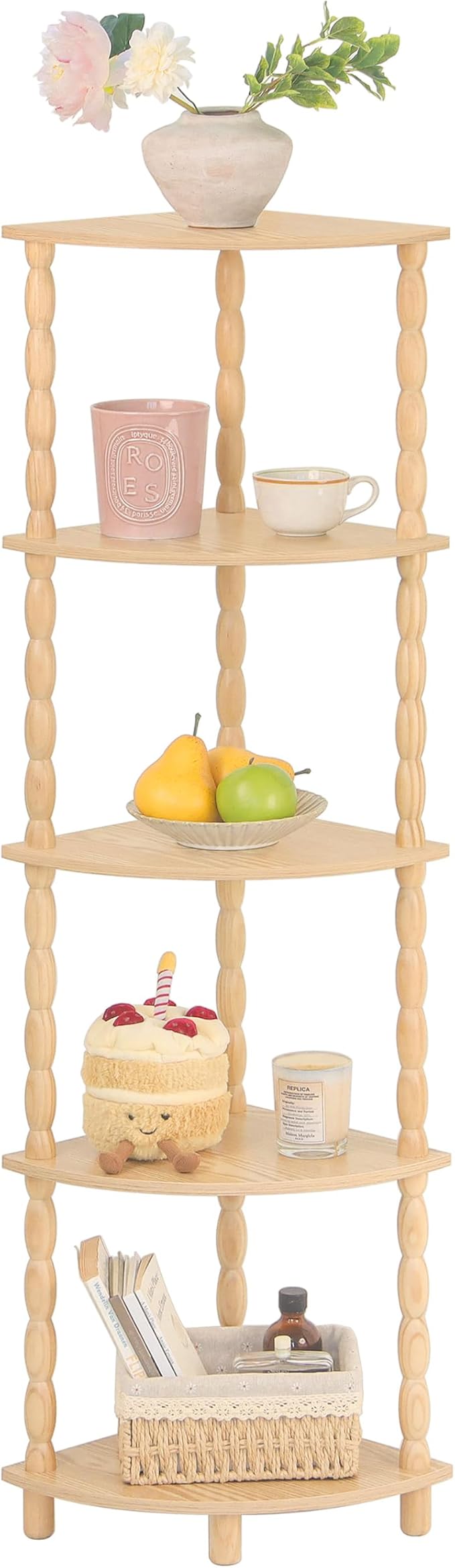 MaxSmeo Corner Shelf, 5-Tier Corner Bookshelf by MaxSmeo