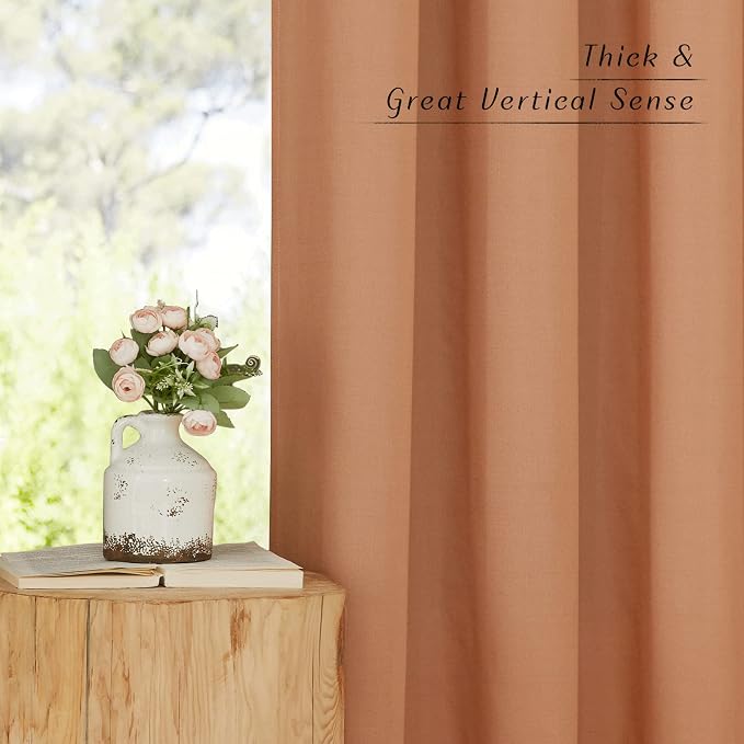 NICETOWN Linen Flax Semi Sheer Curtains 94" Length, Grommet Window Treatments - Image 4