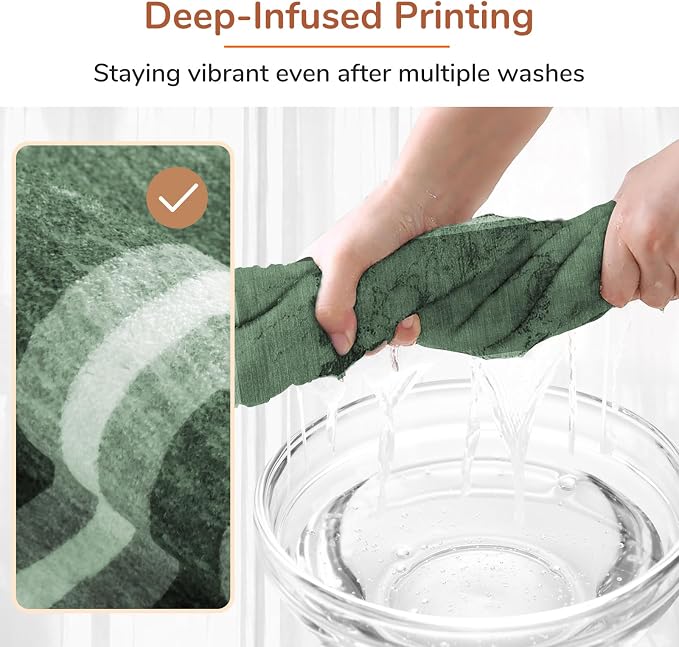 OPPODREAM Border Soft Area Rugs 6x9, Washable Green Rug - Image 7