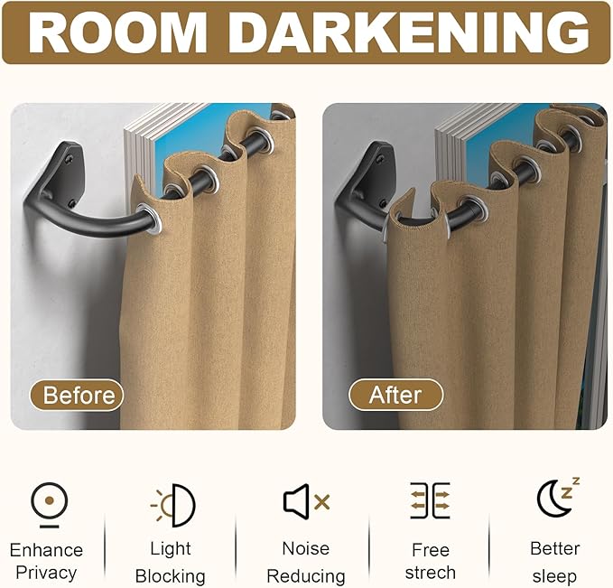 GXOACKJ Black Wrap Around Curtain Rods - Image 2