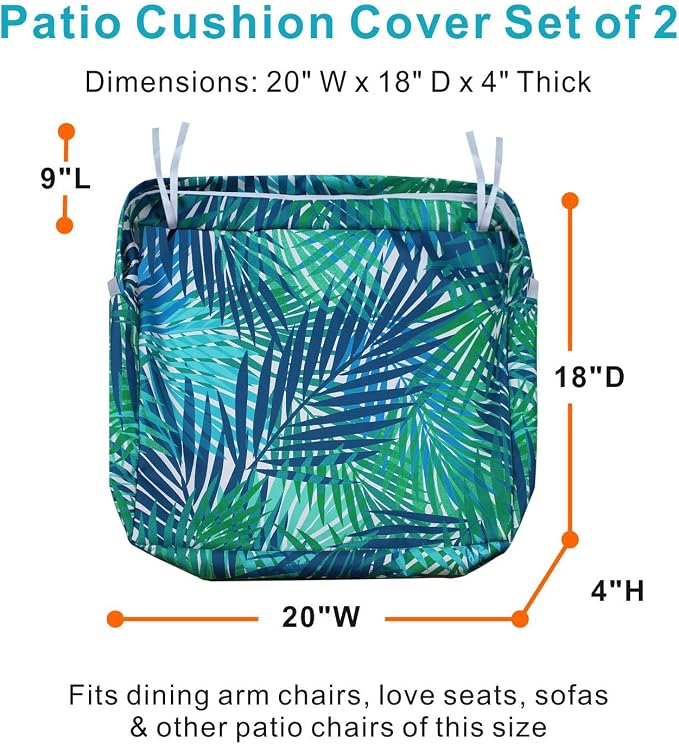 NettyPro Outdoor Cushion Cover Waterproof Patio Chair Seat Cushion Slip Cover 2 - Image 3