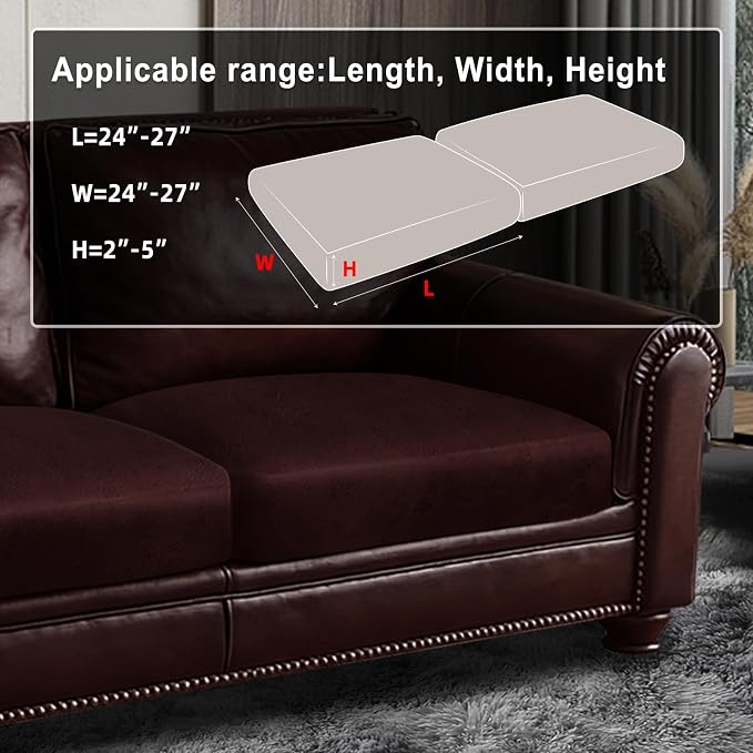 Leather Look Couch Cushion Covers Sofa Seat Slipcovers Sets Couches Furniture - Image 3