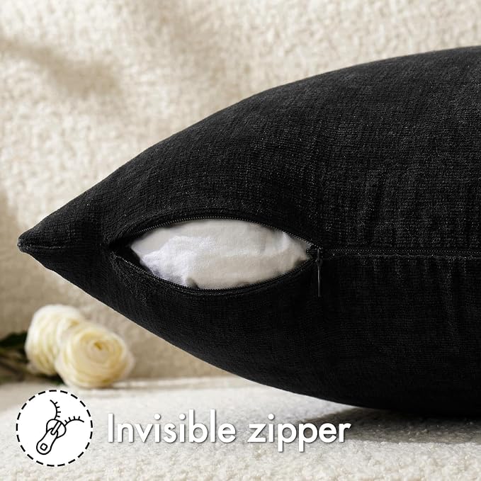 MIULEE Black Couch Pillow Covers 12x20 Inch - Image 5