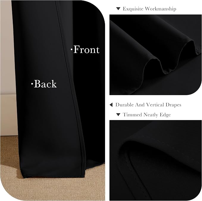 PONY DANCE Black Curtains 84 inch Long 2 Panels Burg - Image 6