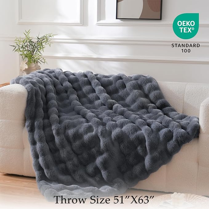 BENVWE Faux Fur Throw Blanket for Couch – Cozy Fuzzy Soft Plush Fluffy Thick - Image 2