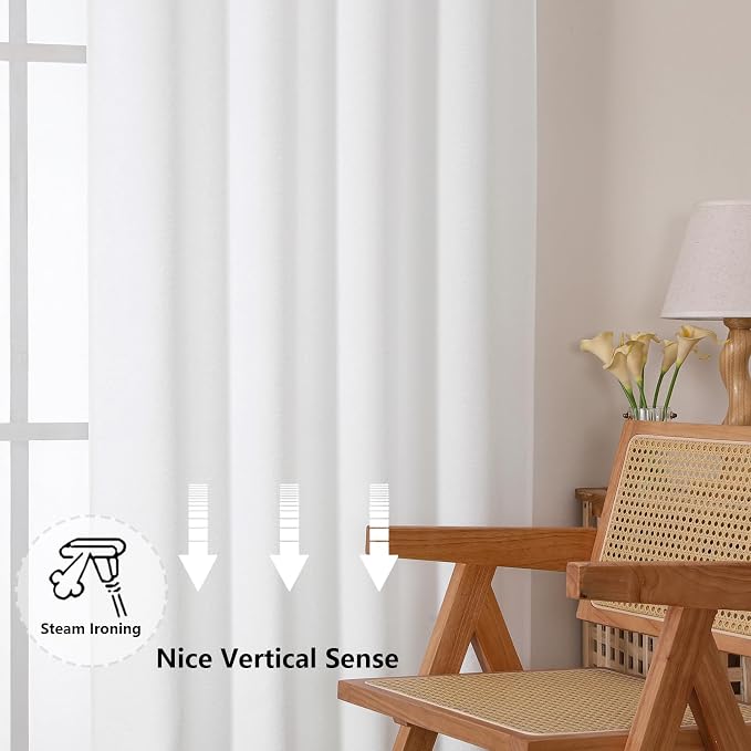 Chyhomenyc White Valance for Windows, Light Filtering Textured Small Kitchen - Image 7