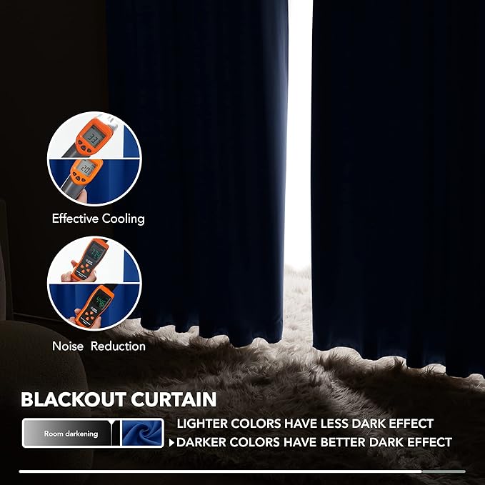 Deconovo Rod Pocket and Back Tab Blackout Curtains - Image 5