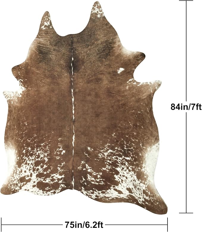 Easycozy Faux Cowhide Cow Print Rug: 6.2 x 7 Western Decor Faux Cowhide - Image 2