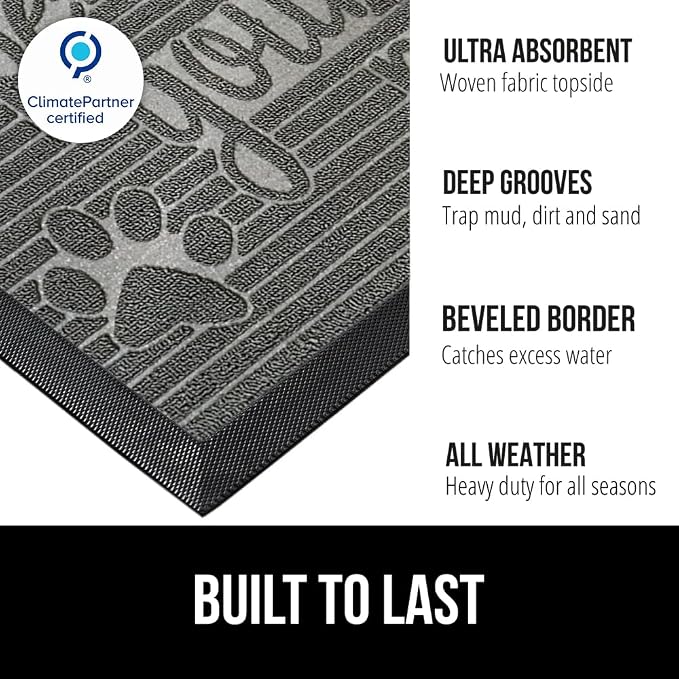 GORILLA GRIP 100% Waterproof All-Season WeatherMAX Doormat US Designed Natural - Image 3
