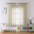 Aiyufeng Taupe Sheer Curtains 84 Inches Long 2 Panels Set, Semi Transparent by Aiyufeng