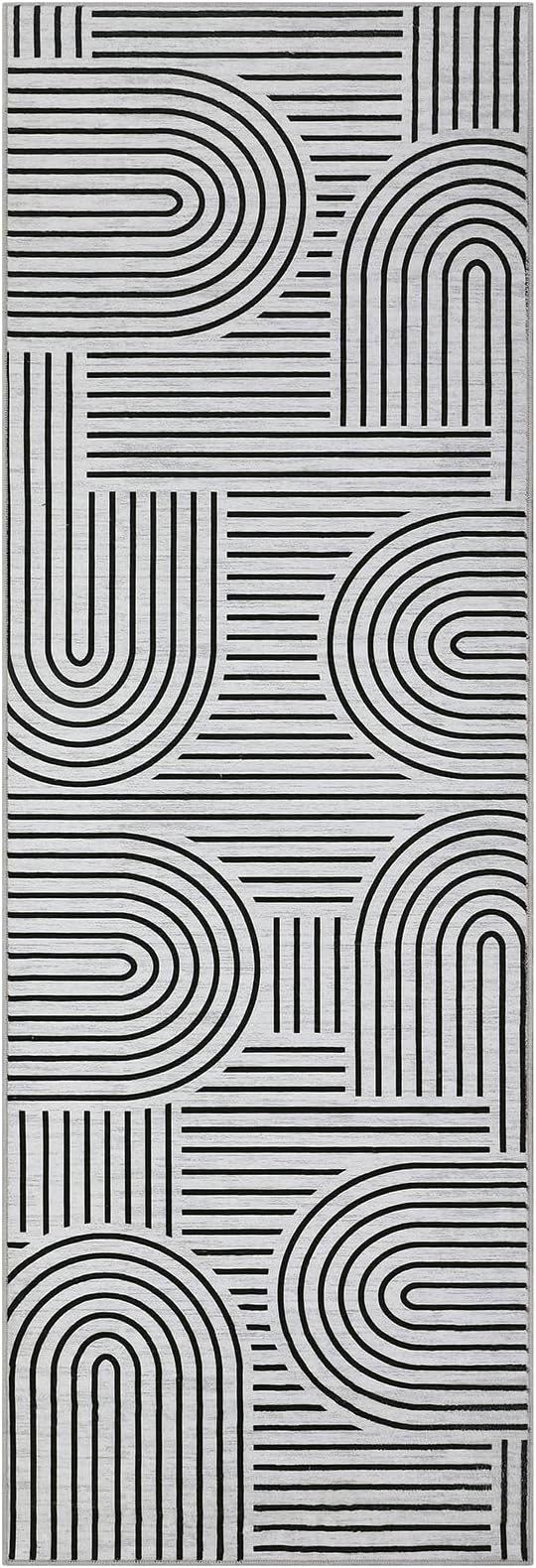 Modern Rug 2.5x10 Runners for Hallways, Abstract Kitchen Runner Rugs Non Slip - Image 5