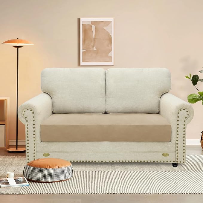 MAXIJIN Velvet Stretch Couch Cushion Covers Soft Loveseat Cushion Cover - Image 2