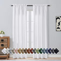 OVZME Pure White Window Curtains 84 Inches Long 2 Panels, Soft Fabric Thermal by OVZME
