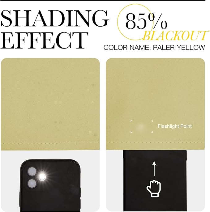 NICETOWN Thermal Insulated Paler Yellow Blackout Curtains - Image 4