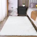 Latepis Washable Rugs 3x5 White Fluffy Shag Rug Shaggy Rug by Latepis