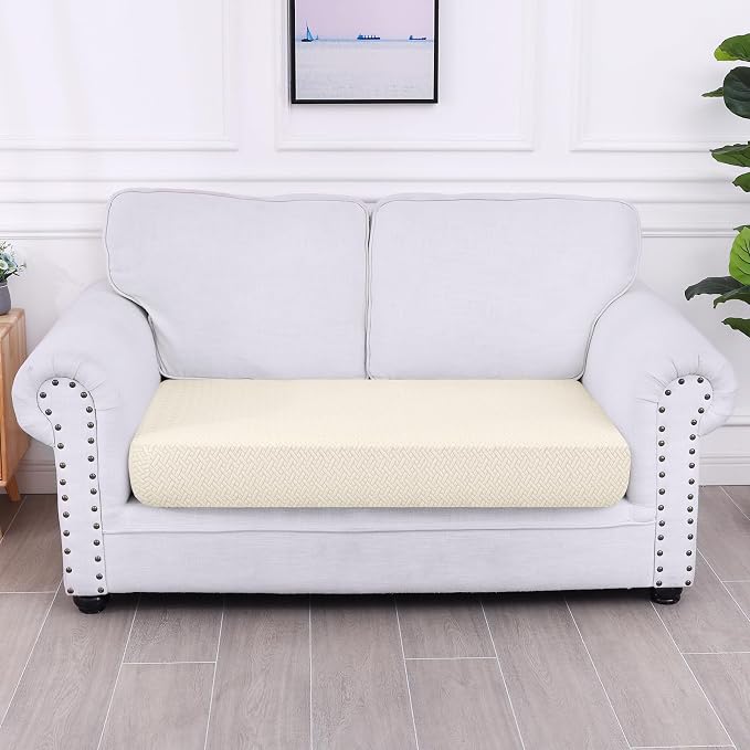 Smiry Waterproof Couch Cushion Covers, Stretch Jacquard Thick Sofa Cushion - Image 5