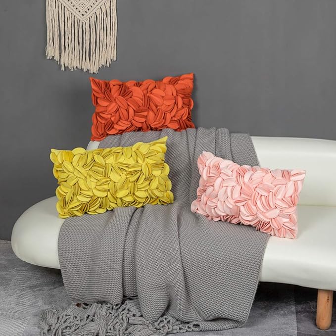 KINGROSE Handmade 3D Flower Soft Home Decorative Throw Pillow Case Rectangle - Image 5