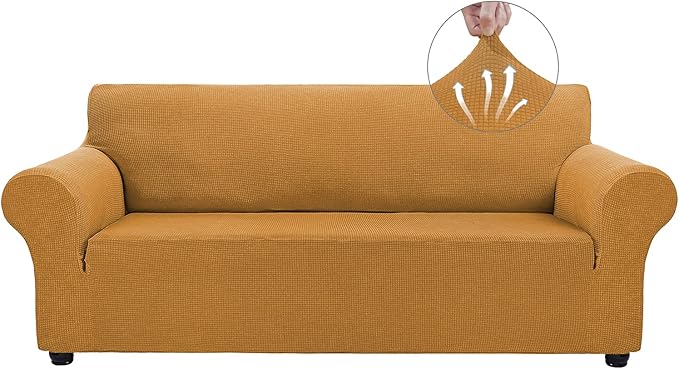 Asnomy Couch Covers for 3 Cushion Couch Stretch Sofa Covers Slipcovers by Asnomy
