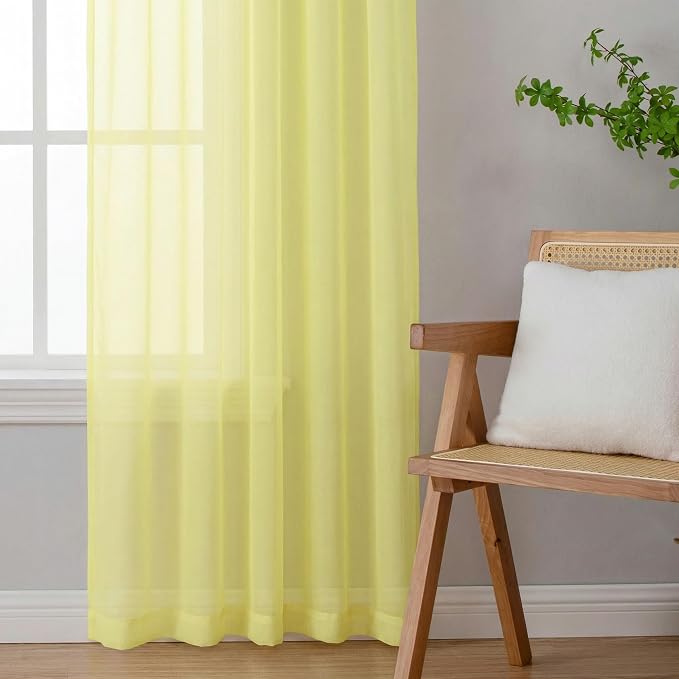 OWENIE Sheer Curtains 96 inches Long 2 Panels Set - Image 6