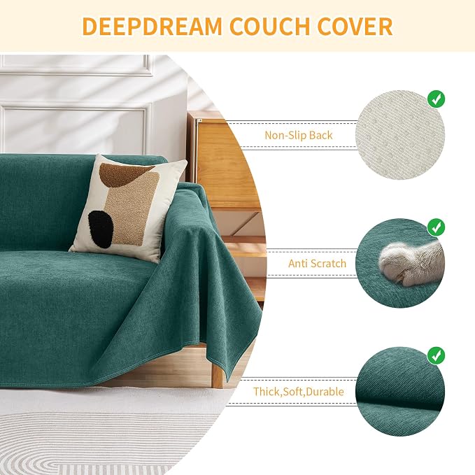 Deep Dream Cat-Scratch Resistant Couch Cover, Waterproof Sofa Cover - Image 3