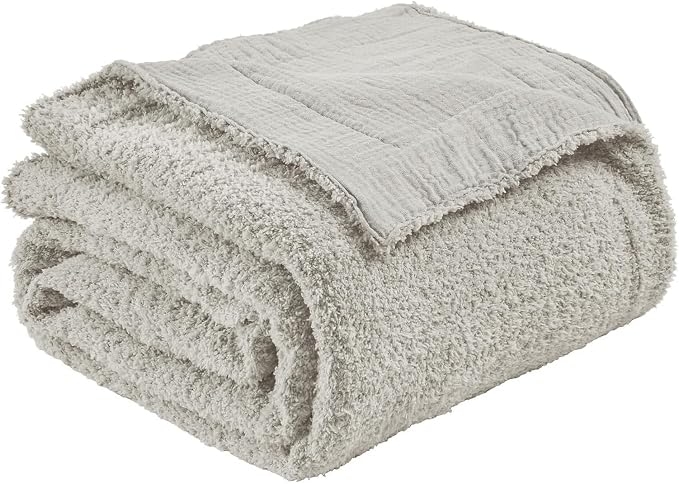 EMME Muslin and Fleece Throw Blanket Reversible - Image 3