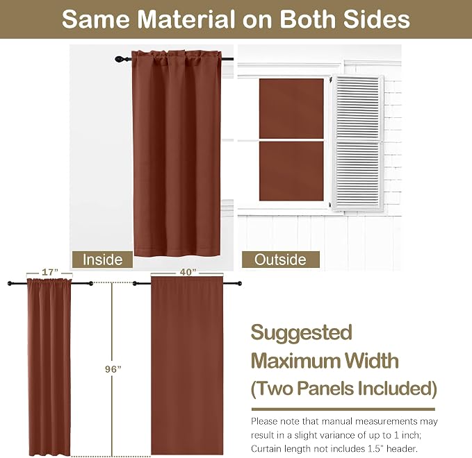 OVZME Terracotta Blackout Curtains - Image 2