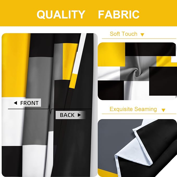 Tyrot Yellow 100% Blackout Curtains - Image 6
