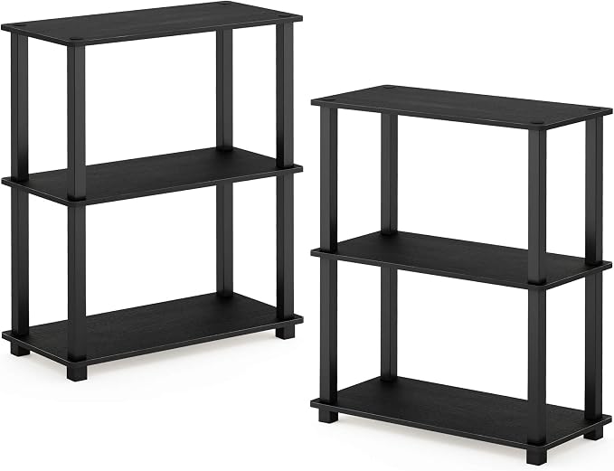 Furinno TURN-S-TUBE Storage Shelves Set of 2, 3-Tier Book Shelf, Corner Shelf - Image 3