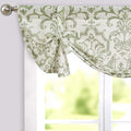 jinchan Linen Tie Up Valance for Window Flax Floral Drapes Vintage Farmhouse by JINCHAN