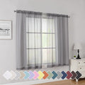 Simplebrand Rod Pocket Top Solid Voile Sheer Curtains by Simplebrand