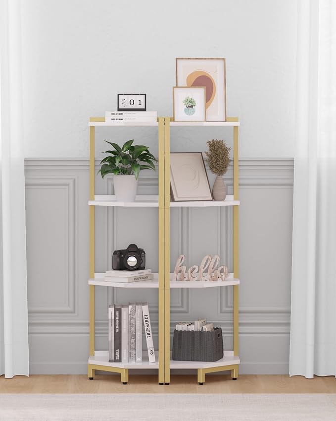 Hzuaneri Corner Shelf Stand, Corner Bookshelf, Storage Standing Shelf Unit - Image 6