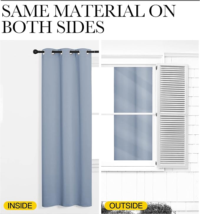 NICETOWN Bedroom Curtains Blackout Drapery Panels, 2 Panels, 70 x 72 inches - Image 5