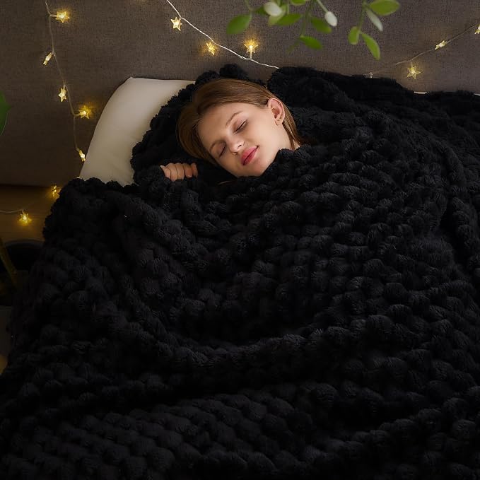 NEWCOSPLAY Super Soft King Blanket Black Premium Silky Flannel Fleece 3D Clouds by NEWCOSPLAY