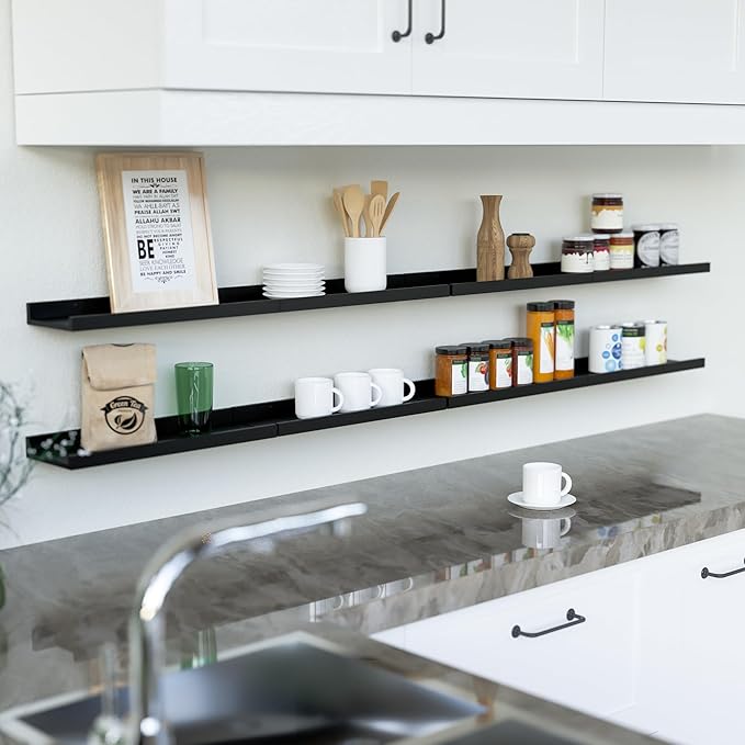 RICHER HOUSE Floating Wall Mounted Shelves, Kitchen Decor Storage - Image 5
