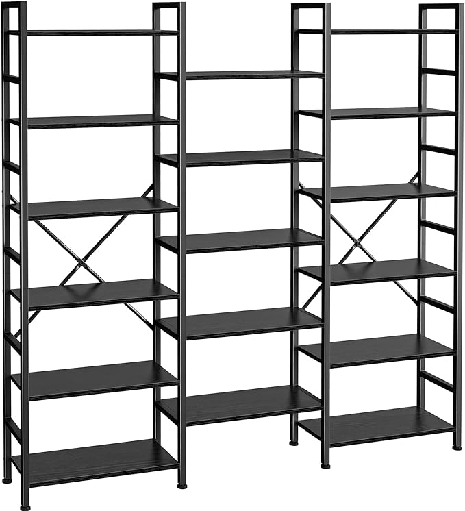 SUPERJARE Triple Bookshelf, Bookcase by SUPERJARE