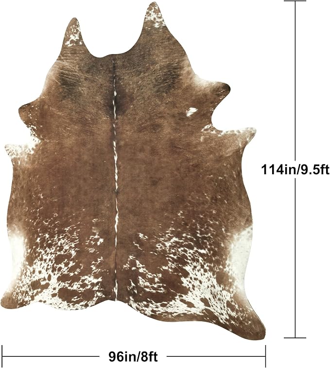 Easycozy Faux Cowhide Cow Print Rug: 8 x 10 Western Decor Faux Cowhide - Image 2