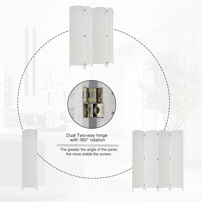 Rose Home Fashion Room Divider, 6 ft Tall Room Dividers and Folding Privacy - Image 6