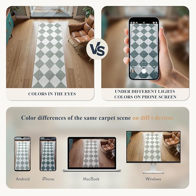 Beeiva Checkered Print 3x5 Washable Rug - Image 8