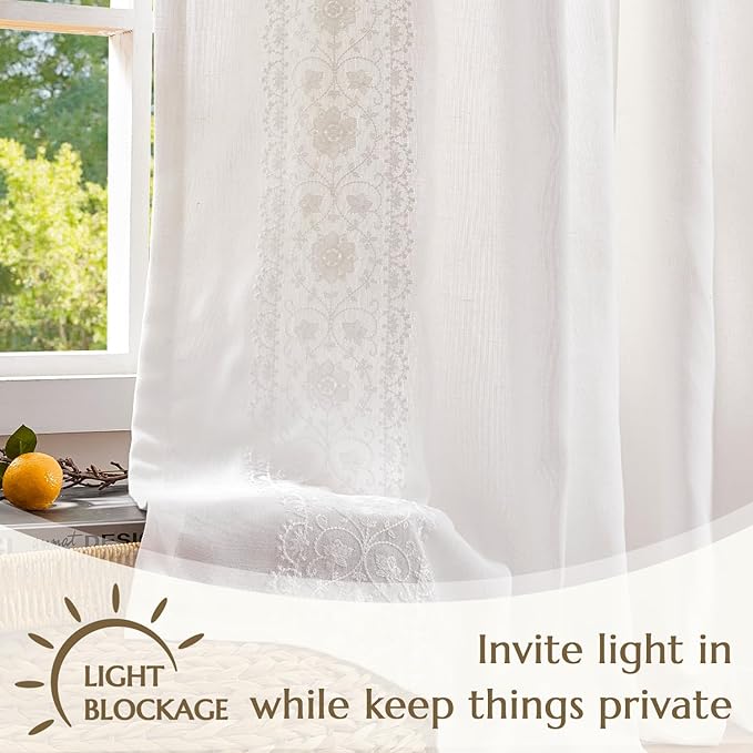 jinchan Weslie White Linen Curtains - Image 5