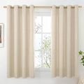 BGment Oatmeal Linen Curtains for Living Room 68 Inch Length 2 Panels Set by BGment