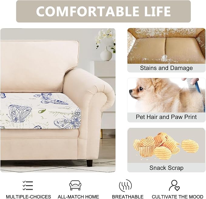 SearchI Stretch Printed Sofa Couch Cushion Covers Replacement Chair Cushion - Image 4