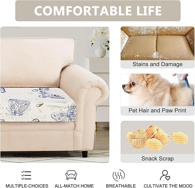 SearchI Stretch Printed Sofa Couch Cushion Covers Replacement Chair Cushion - Image 4