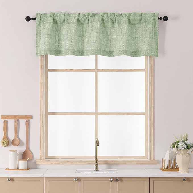 Chyhomenyc Sage Green Valance for Windows by Chyhomenyc